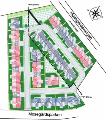 Mosegårdsparken beliggenhedsplan