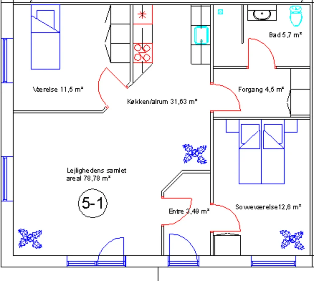 Pakhusvej 5 og 9, 8382 Hinnerup, plantegning
